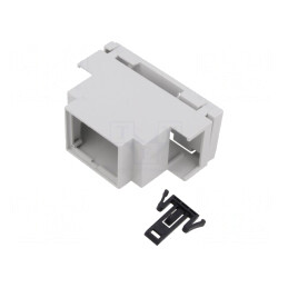 Carcasă pentru șină DIN, 90x36x58mm, gri deschis | Electronic-mag.ro | Componente Electronice