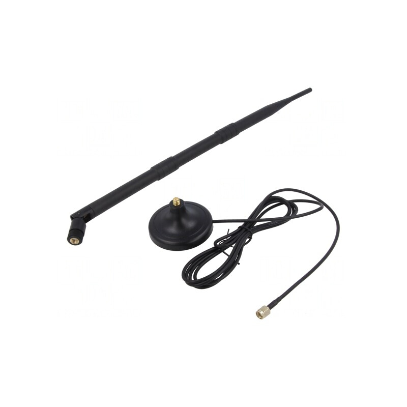 Antena neagră RP-SMA 2,4GHz 12dBi | Electronic-mag.ro | Componente Electronice