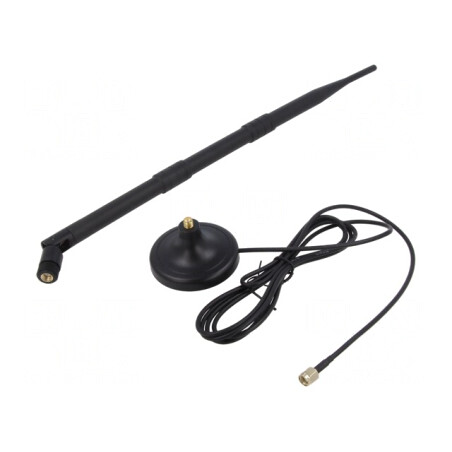 Antena neagră RP-SMA 2,4GHz 12dBi | Electronic-mag.ro | Componente Electronice