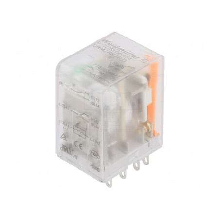 Releu Electromagnetic DPDT 24VDC 10A cu Soclu | Electronic-mag.ro | Componente Electronice