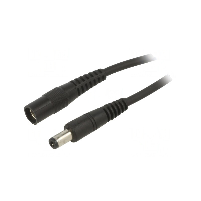 Cablu DC 5,5/2,1 mm Mufă-Soclu Negru 3m | Electronic-mag.ro | Componente Electronice