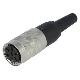 Conector M16 Mufă Mamă 6 PIN Lipire 5A 300V Drept | Electronic-mag.ro | Componente Electronice
