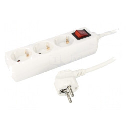 Prelungitor cu 3 Prize 230V 16A Alb | Electronic-mag.ro | Componente Electronice