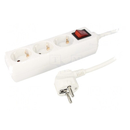 Prelungitor cu 3 Prize 230V 16A Alb | Electronic-mag.ro | Componente Electronice