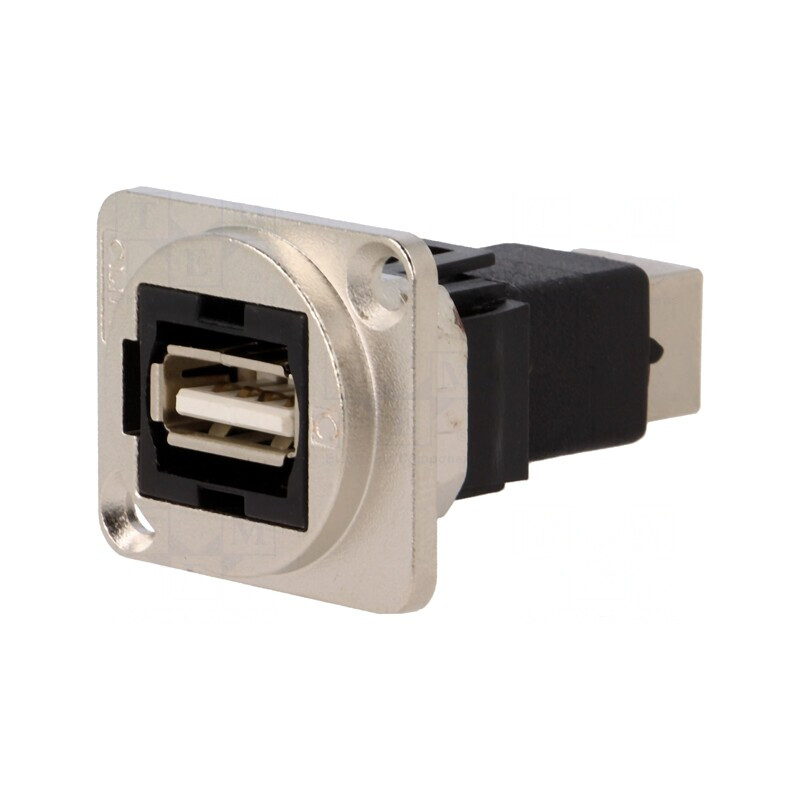 Adaptor USB A/B Soclu Metalic 19x24mm USB 2.0 | Electronic-mag.ro | Componente Electronice