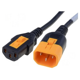 Cablu Alimentare 0.6m Negru IEC C13 la C14 10A | Electronic-mag.ro | Componente Electronice