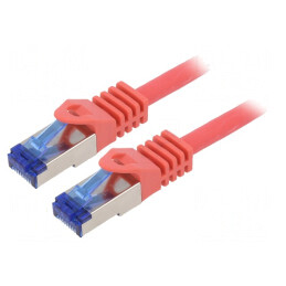 Cablu Patch S/FTP Cat6a Cu LSZH Roșu 5m | Electronic-mag.ro | Componente Electronice
