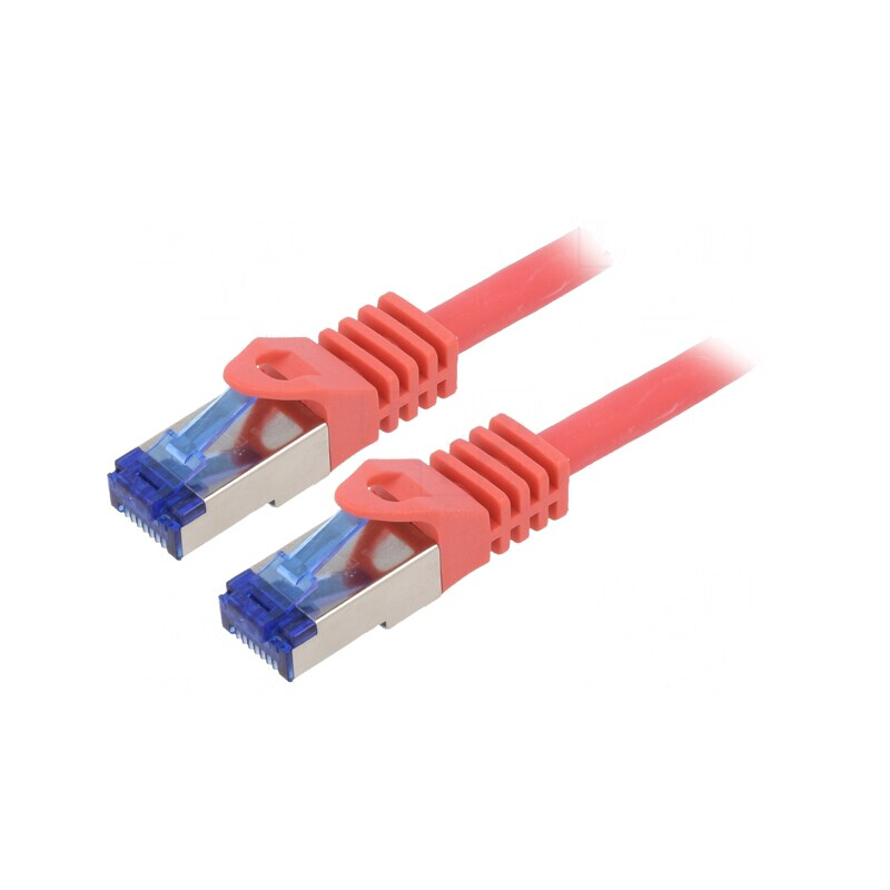 Cablu Patch S/FTP Cat6a Cu LSZH Roșu 5m | Electronic-mag.ro | Componente Electronice