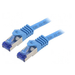 Patch Cord S/FTP Cat6a Albastru 5m LSZH | Electronic-mag.ro | Componente Electronice