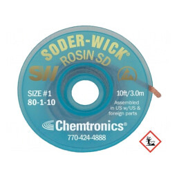 Bandă Dezlipit Fără Halogenuri cu Colofoniu 0,8mm | Electronic-mag.ro | Componente Electronice