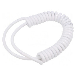 Cablu spiralat neecranat alb 0,2-0,8m 300V | Electronic-mag.ro | Componente Electronice