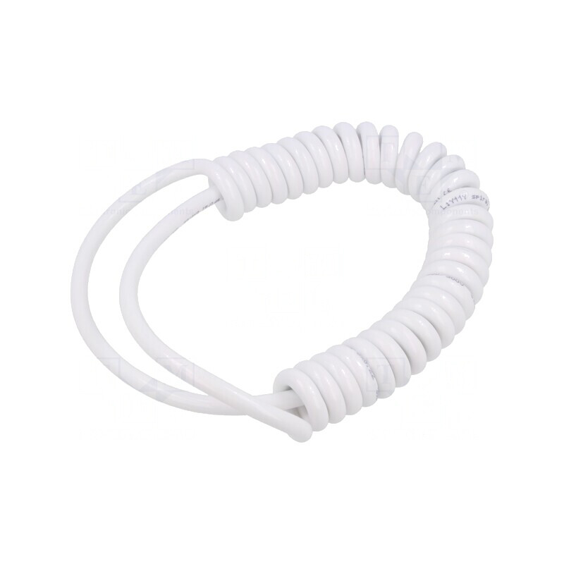 Cablu spiralat neecranat alb 0,2-0,8m 300V | Electronic-mag.ro | Componente Electronice