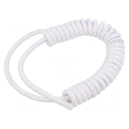 Cablu spiralat neecranat alb 0,2-0,8m 300V | Electronic-mag.ro | Componente Electronice