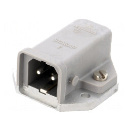 Conector dreptunghiular ST soclu tată 2 pini IP54