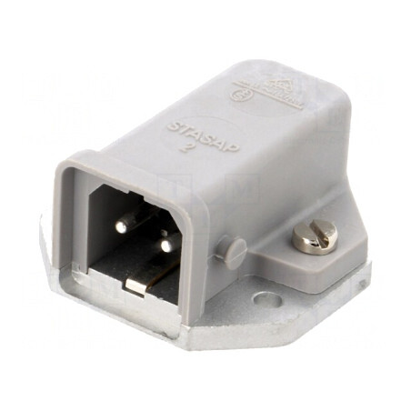 Conector dreptunghiular ST soclu tată 2 pini IP54 | Electronic-mag.ro | Componente Electronice