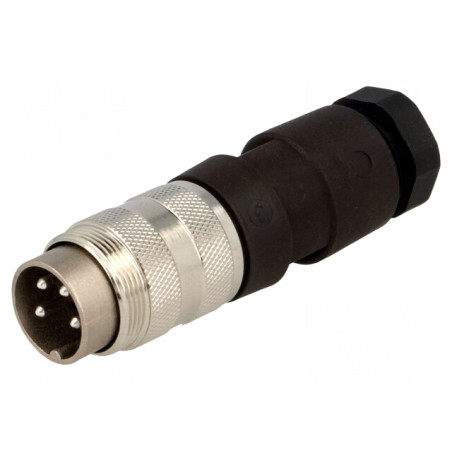 Conector M16 mufă tată 4 pini drept 5A 300V pe cablu | Electronic-mag.ro | Componente Electronice