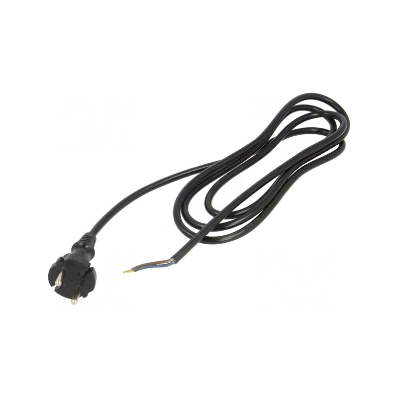 Cablu de Alimentare 2x1mm2 2m Negru 230V 10A | Electronic-mag.ro | Componente Electronice