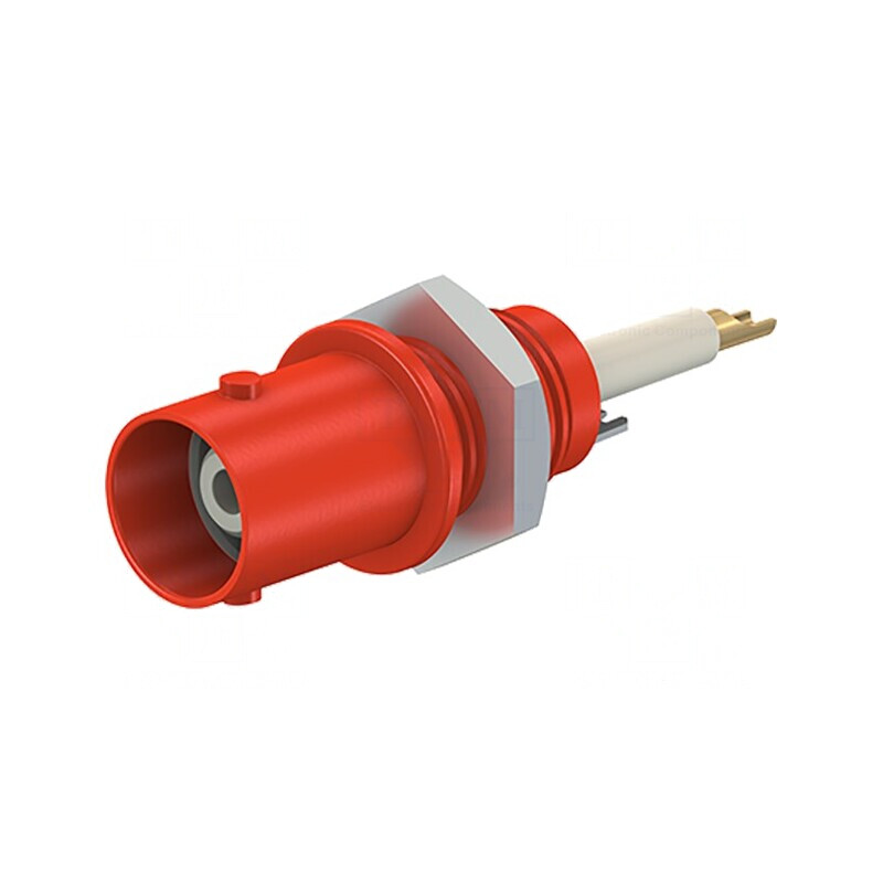 Conector BNC Soclu Roșu cu Șurub pe Panou | Electronic-mag.ro | Componente Electronice