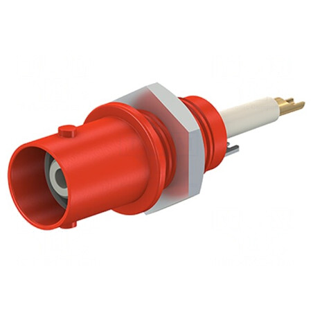 Conector BNC Soclu Roșu cu Șurub pe Panou | Electronic-mag.ro | Componente Electronice