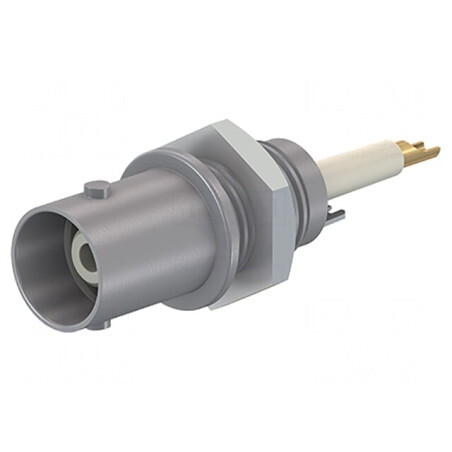 Conector BNC Soclu Gri cu Șurub pe Panou | Electronic-mag.ro | Componente Electronice