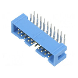 Soclu IDC 20 PIN 90° THT Aurit 2,54mm Albastru | Electronic-mag.ro | Componente Electronice