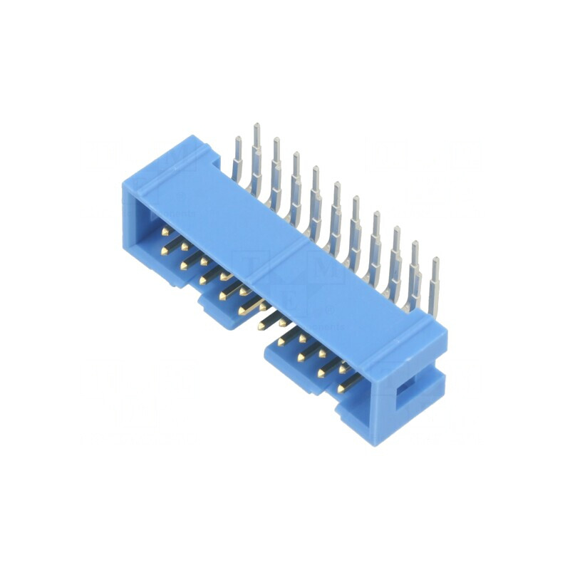 Soclu IDC 20 PIN 90° THT Aurit 2,54mm Albastru | Electronic-mag.ro | Componente Electronice