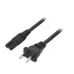 Cablu Alimentare 2x18AWG IEC C7 la NEMA 1-15 4m Negru | Electronic-mag.ro | Componente Electronice