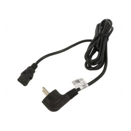 Cablu Alimentare 3x1mm2 cu Ștecăr Unghiular și Conector IEC C13 | Electronic-mag.ro | Componente Electronice