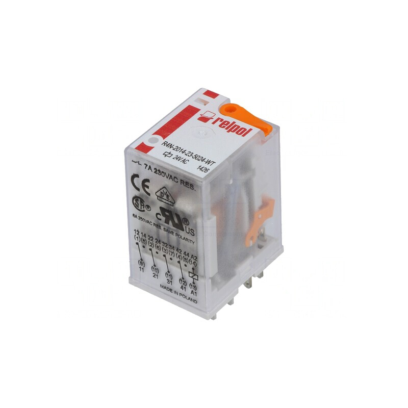 Releu Electromagnetic 4PDT 24VAC 6A | Electronic-mag.ro | Componente Electronice