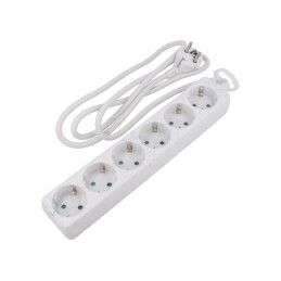 Prelungitor 6 prize alb 250V 16A | Electronic-mag.ro | Componente Electronice