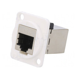 Adaptor FT Cat 6 Ecranat 8p8c 19x24mm Plastic | Electronic-mag.ro | Componente Electronice