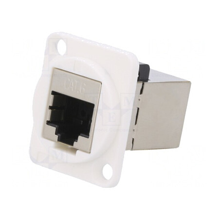 Adaptor FT Cat 6 Ecranat 8p8c 19x24mm Plastic | Electronic-mag.ro | Componente Electronice