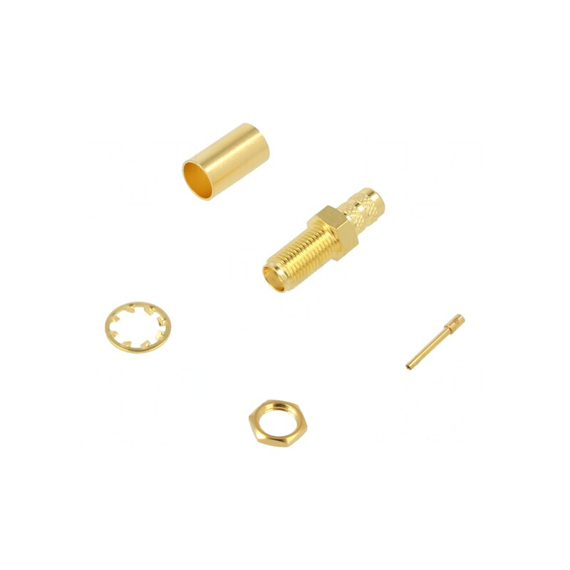 Soclu SMA Mamă Drept 50Ω PTFE Aurit Alamă | Electronic-mag.ro | Componente Electronice