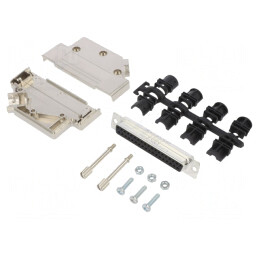 Conector D-Sub 37 PIN Mamă 45° Lipire Cablu Gold Flash | Electronic-mag.ro | Componente Electronice