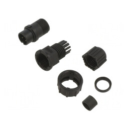 Conector circular mufă B 3 PIN 5A IP67 drept | Electronic-mag.ro | Componente Electronice