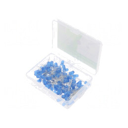 Set: LED; THT; 5mm; 100buc; albastru; 2,7÷3,4V; cutie din plastic