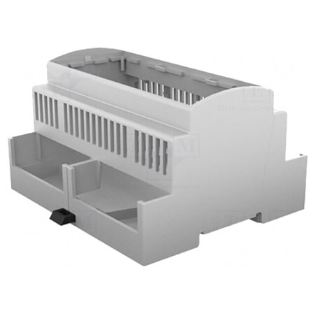 Carcasă pentru șină DIN, gri, 90.5mm x 106.3mm x 62mm | Electronic-mag.ro | Componente Electronice