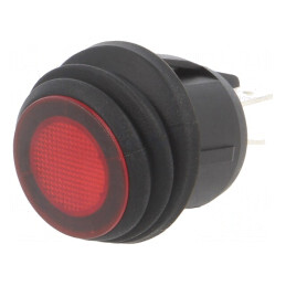 Întrerupător rocker dublu DPST ON-OFF 20A 14V roșu IP65 cu LED | Electronic-mag.ro | Componente Electronice
