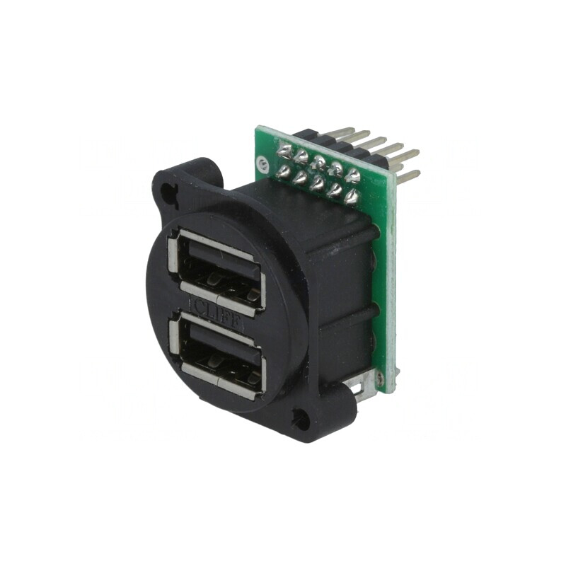 Soclu USB A pentru Montare pe Panou cu Șuruburi și Șir Pini Dubli | Electronic-mag.ro | Componente Electronice Soclu USB A pentru Montare pe Panou cu Șuruburi și Șir Pini Dubli | Electronic-mag.ro | Componente Electronice