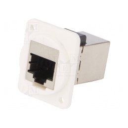 Adaptor FT Cat 6 Ecranat 8P8C Plastic 19x24mm | Electronic-mag.ro | Componente Electronice