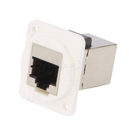 Adaptor FT Cat 6 Ecranat 8P8C Plastic 19x24mm | Electronic-mag.ro | Componente Electronice