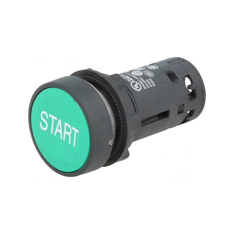 Comutator Apăsare 22mm 1NO Verde | Electronic-mag.ro | Componente Electronice