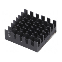 Radiator extrudat cu aripioare BGA negru 27mm x 27mm | Electronic-mag.ro | Componente Electronice