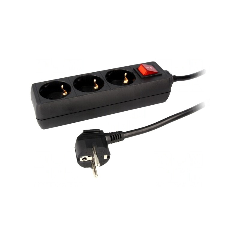 Prelungitor 3 prize 230V 16A negru | Electronic-mag.ro | Componente Electronice