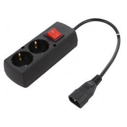 Cablu Alimentare 3x1mm2 CEE 7/3 la IEC C14 PVC 0,3m | Electronic-mag.ro | Componente Electronice