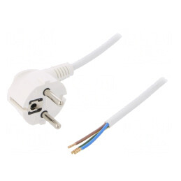 Cablu Electric Alb 3x1mm2 5m PVC 16A 250V | Electronic-mag.ro | Componente Electronice