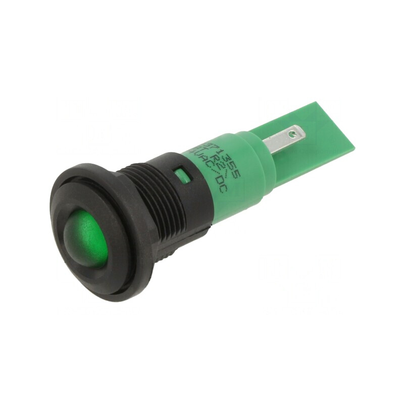 Lampă de control LED verde 24V Ø16mm | Electronic-mag.ro | Componente Electronice
