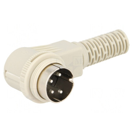 Mufă DIN tată 4 pini unghi 90° pe cablu | Electronic-mag.ro | Componente Electronice