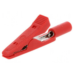 Bornă Crocodil Roșie 70VDC 2mm | Electronic-mag.ro | Componente Electronice