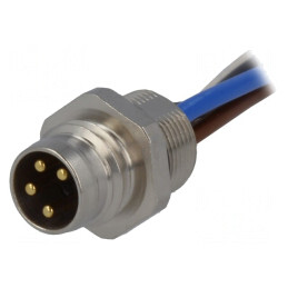 Conector M8 0.2m Tată 4 PIN Montare Panou Înșurubare | Electronic-mag.ro | Componente Electronice